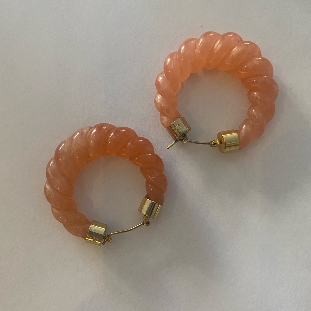 Loeffler Randall Pink Janice Resin Hoop Earrings